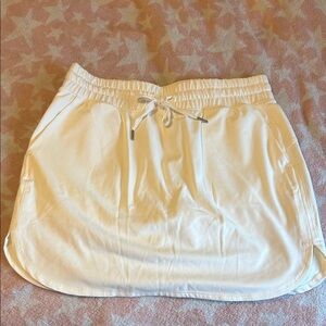 Casual White Drawstring Skirt